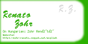 renato zohr business card